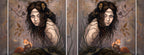The wrap image of the mug: The design appears on both sides of the mug, with narrow strips of background filling the gaps.
