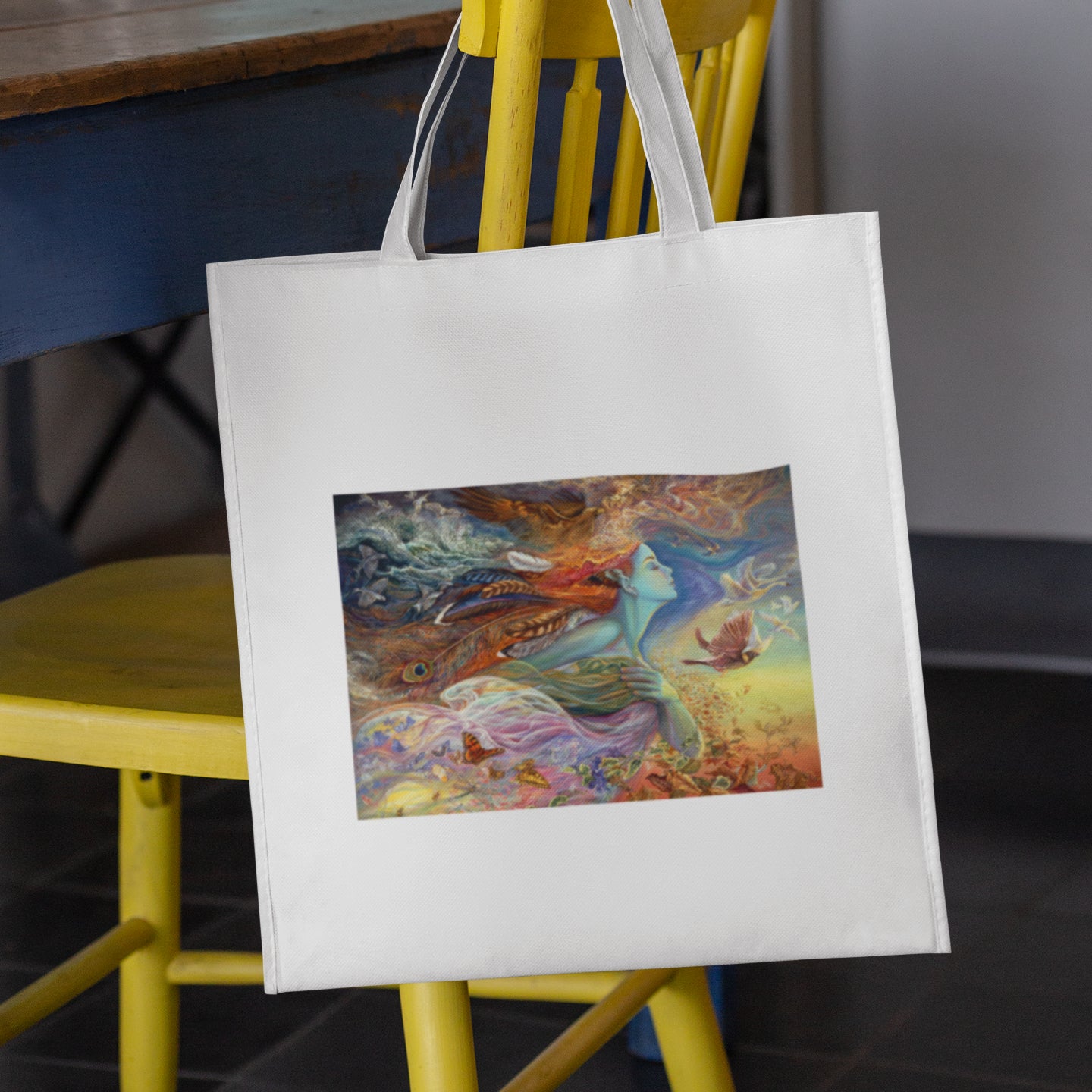 Mockup of bag on chair