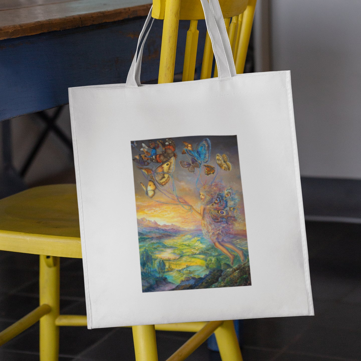 Mockup of bag on chair