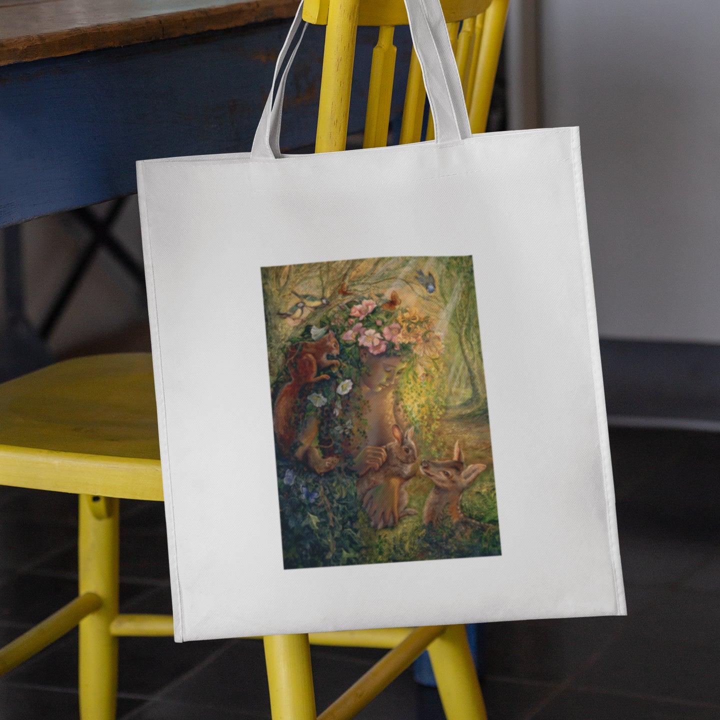Mockup of bag on chair