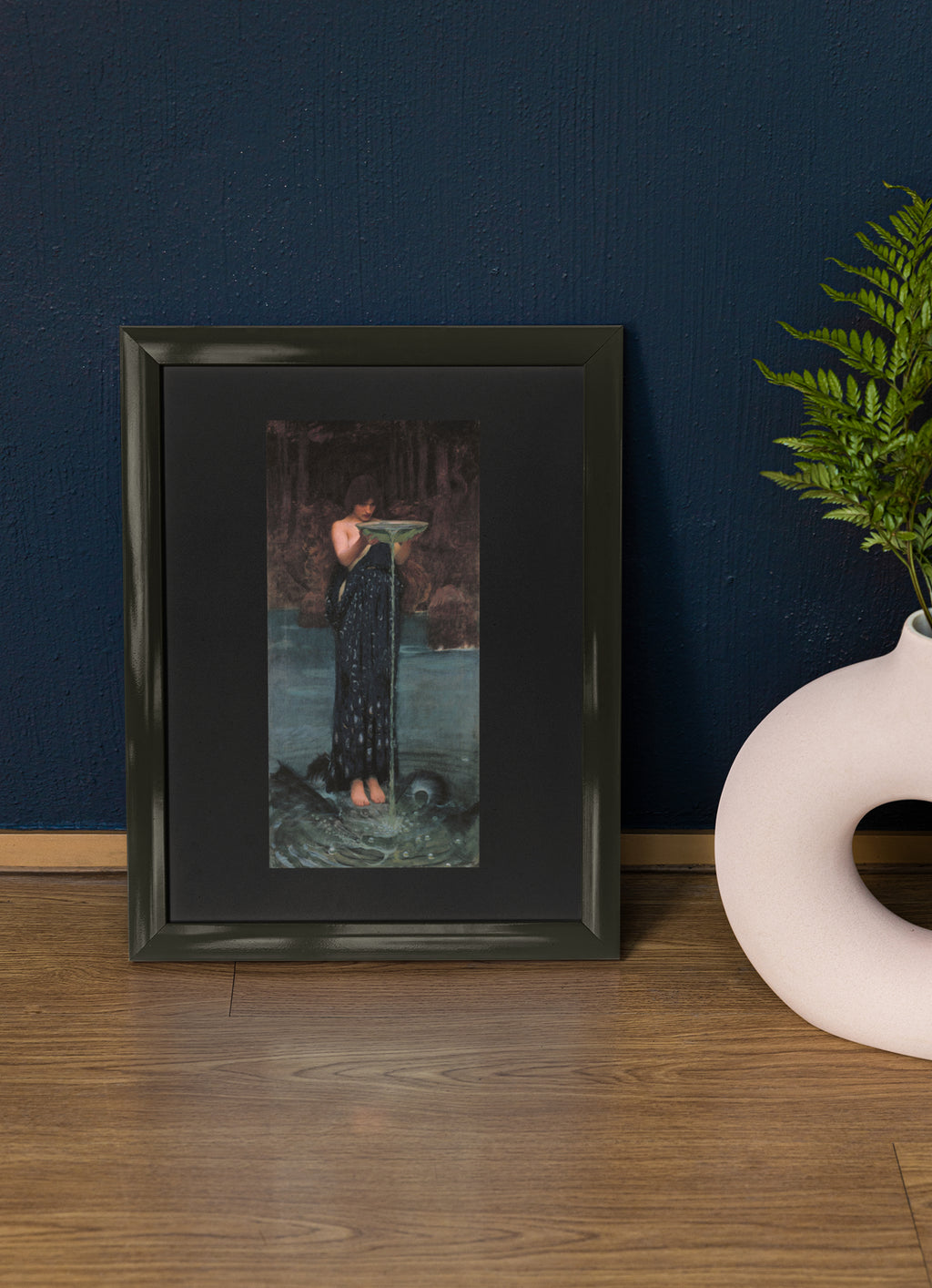 Mockup of poster on table