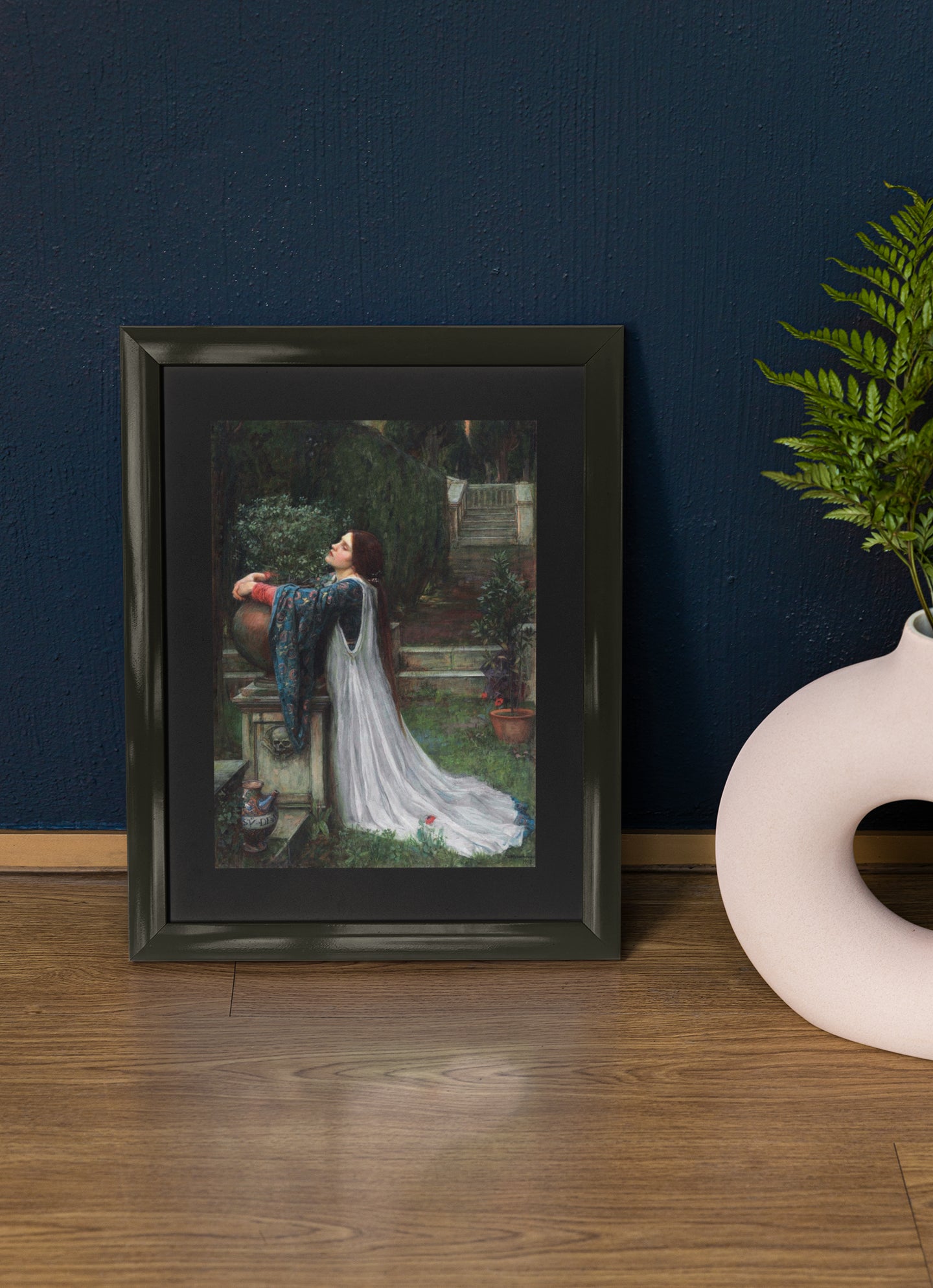 Mockup of poster on table