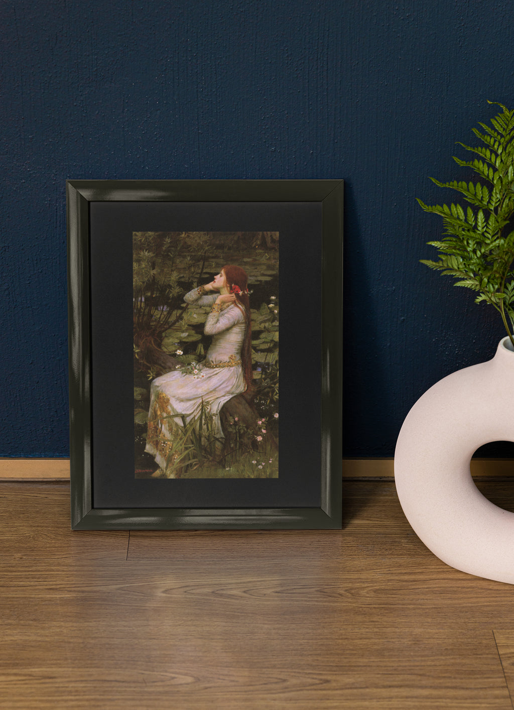 Mockup of poster on table