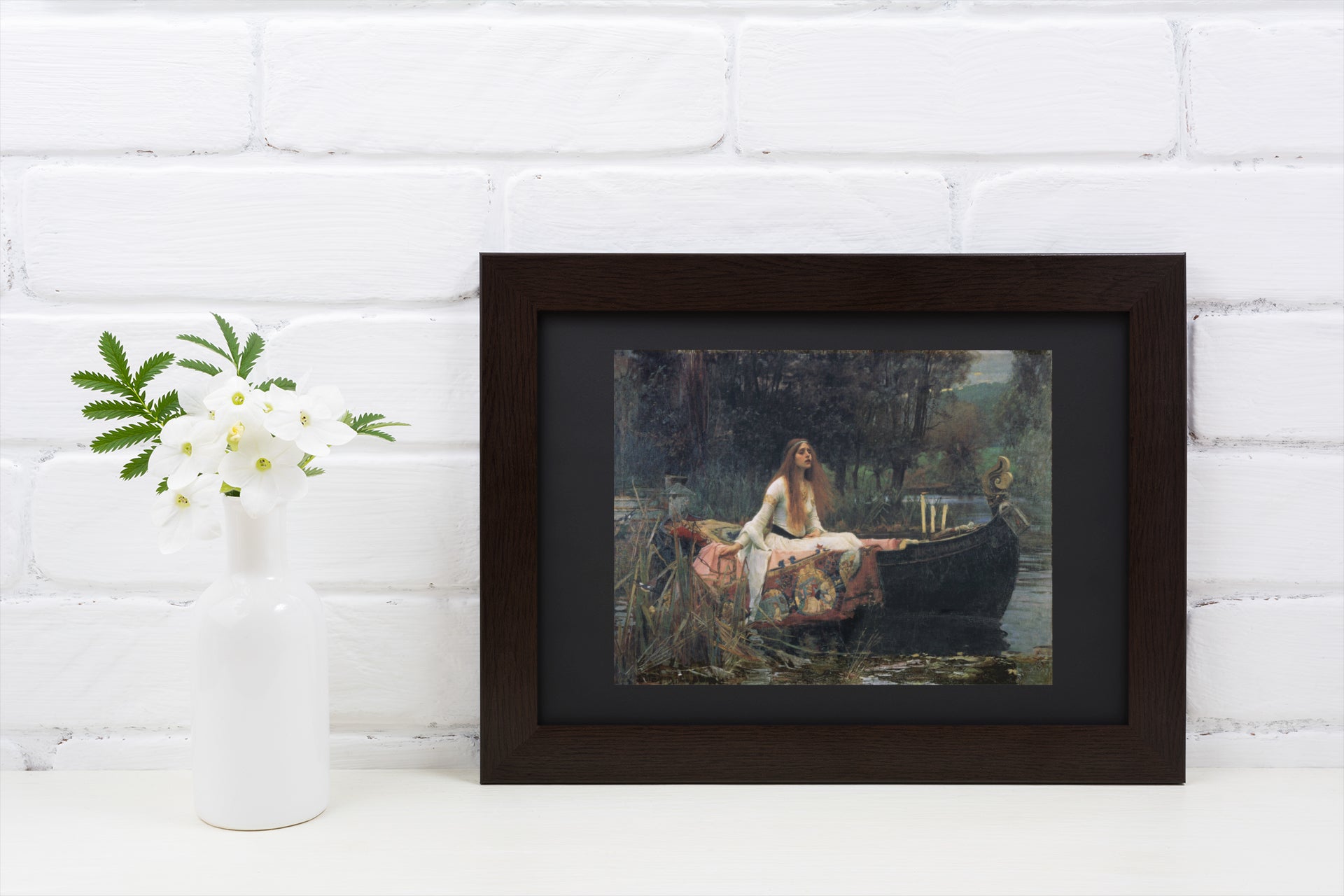 Mockup of poster on shelf