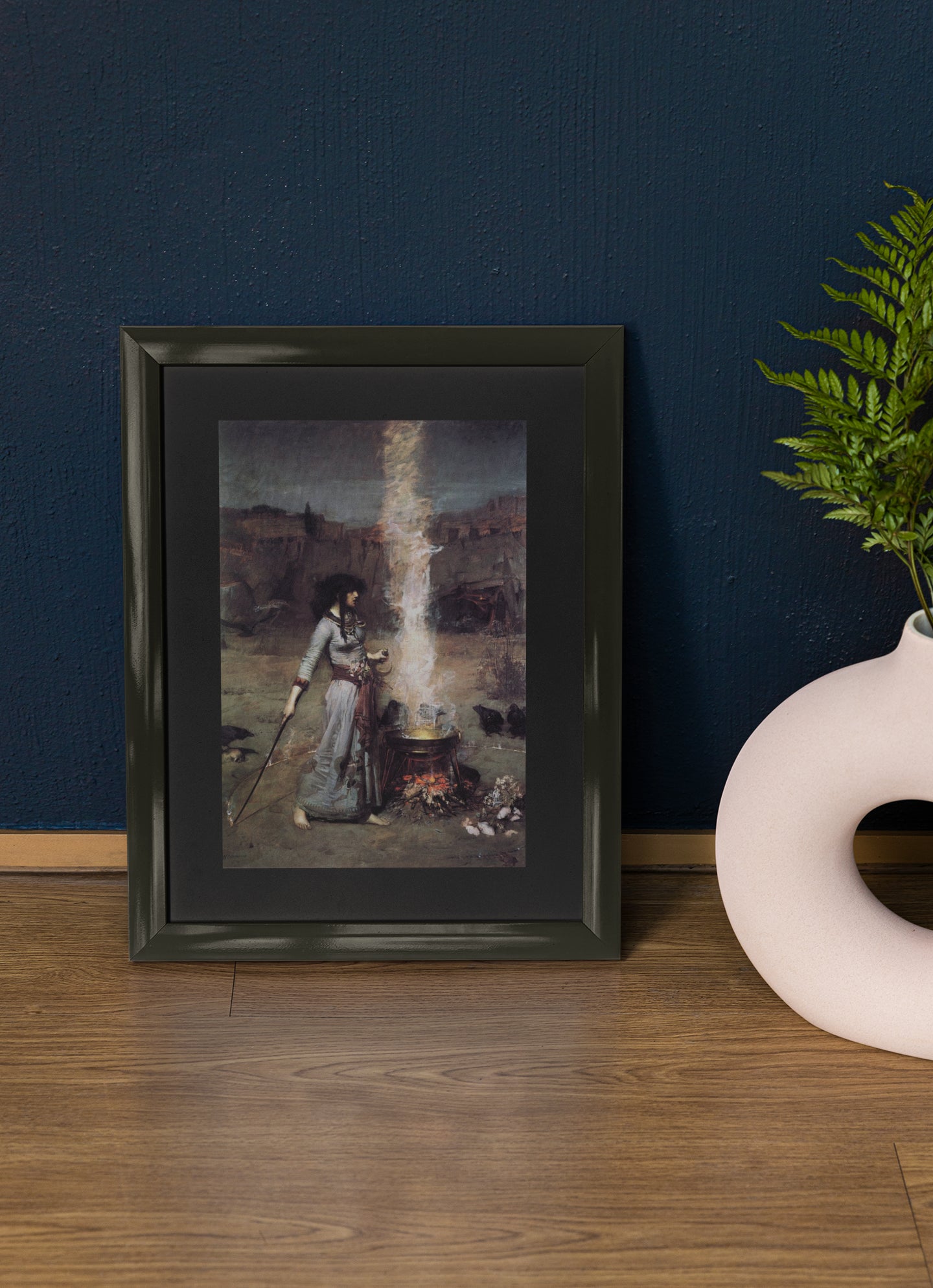 Mockup of poster on table
