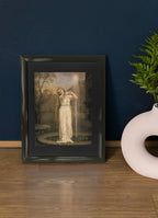 Mockup of poster on table