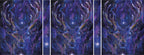 The wrap image of the mug. The stag design appears three times around the mug, with a star on purple background filling the gaps inbetween.