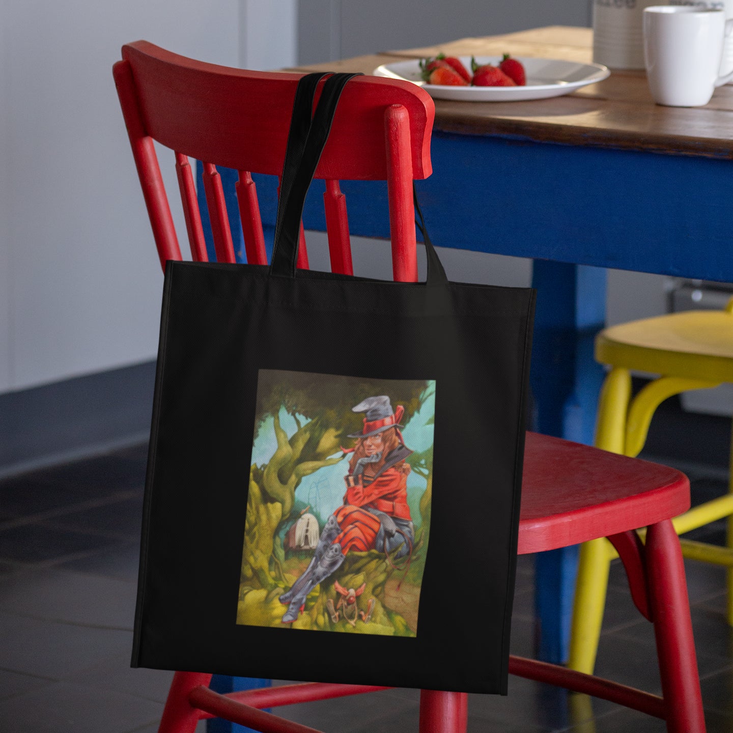 Mockup of bag on chair