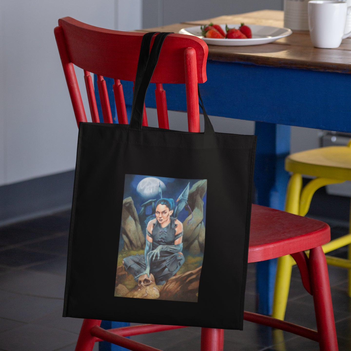 Mockup of bag on chair