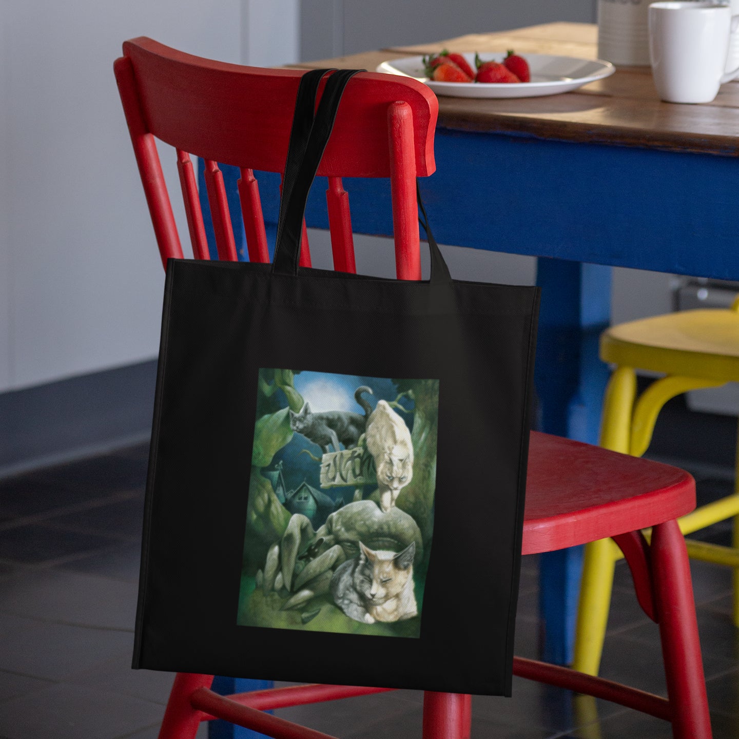 Mockup of bag on chair