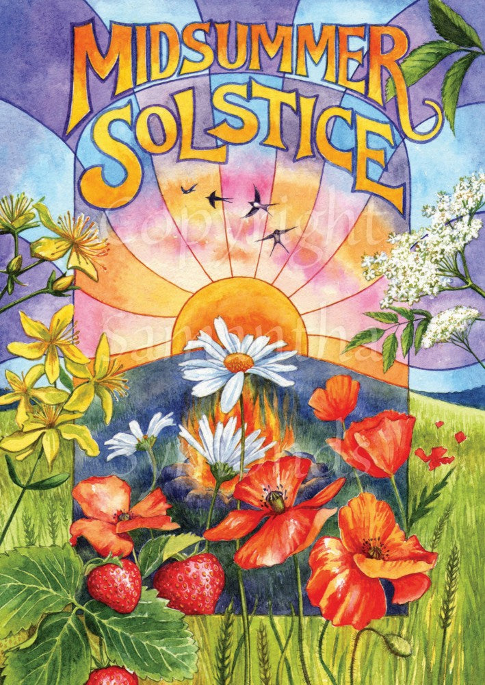 Midsummer Sun Midsummer Solstice - Pagan Art Print – Moondragon
