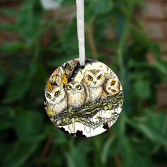 Ceramic Ornament - Owl Friends
