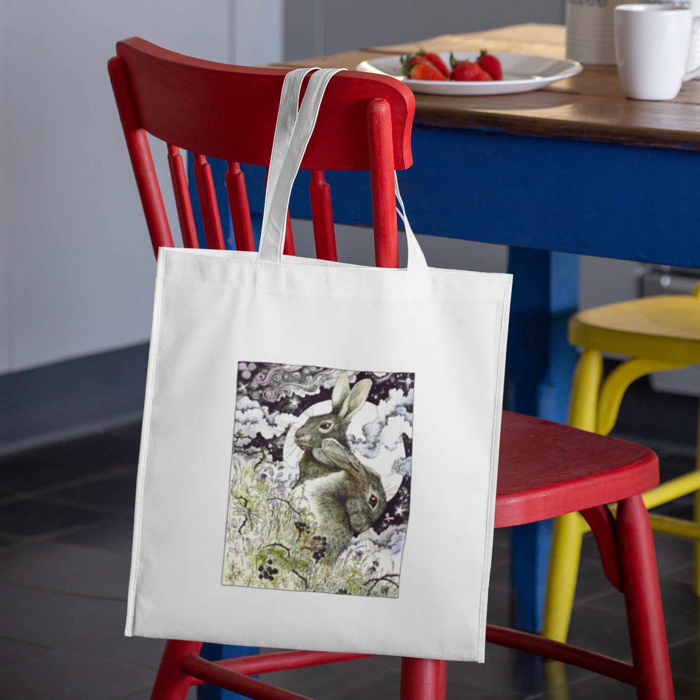 Mockup of bag on chair