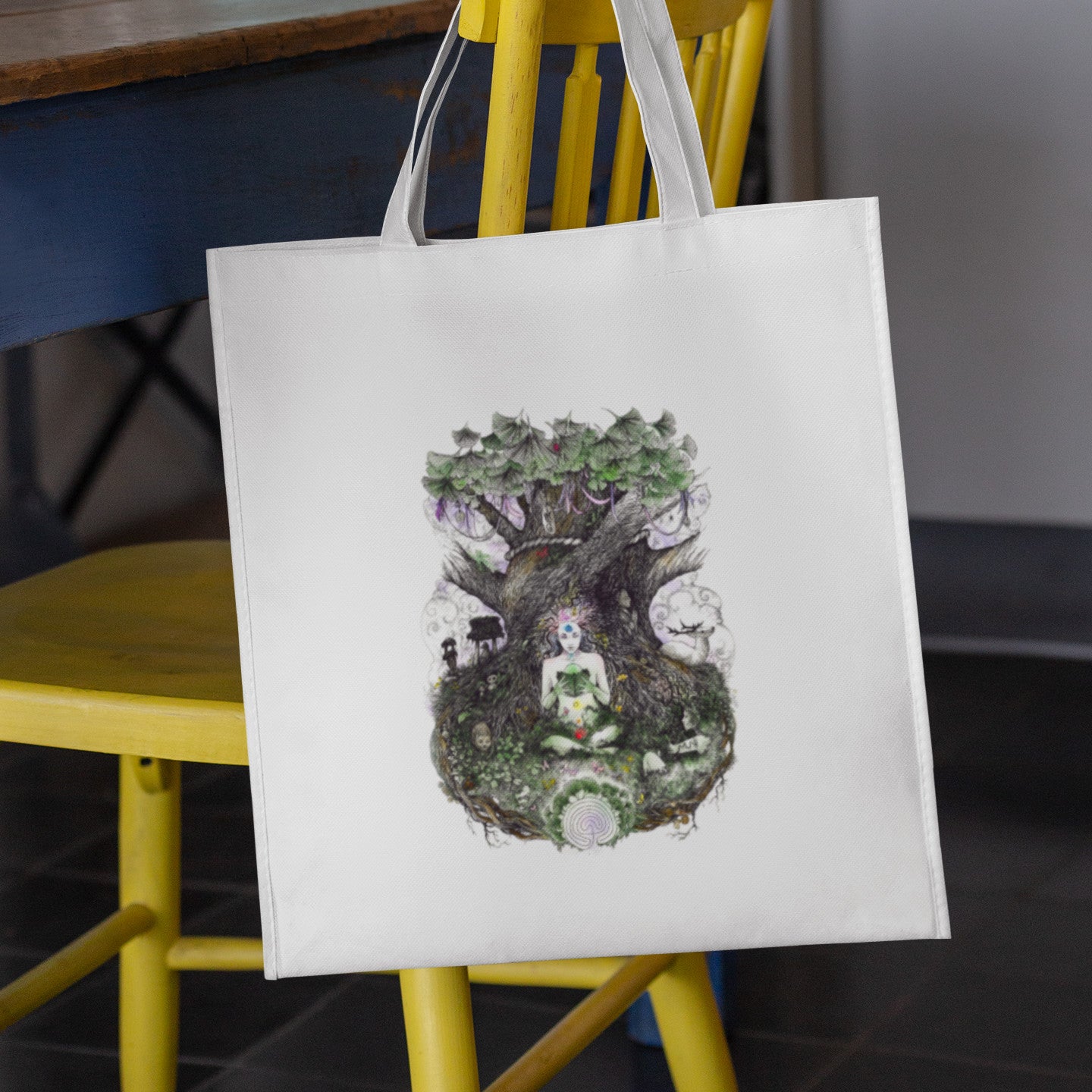 Mockup of bag on chair