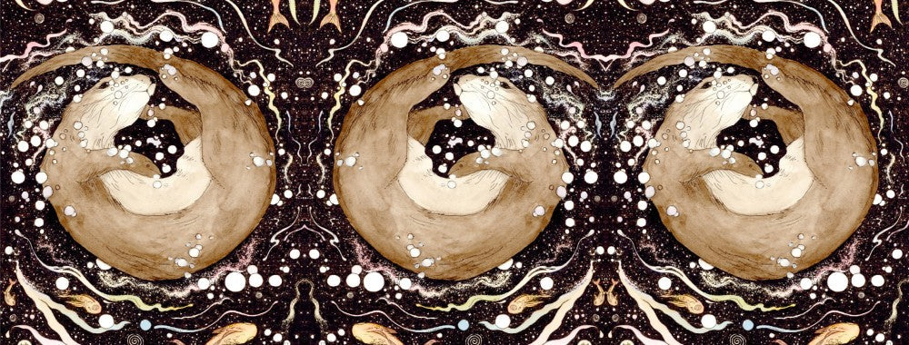 The wrap design of the mug. The image is repeated three times around the mug.