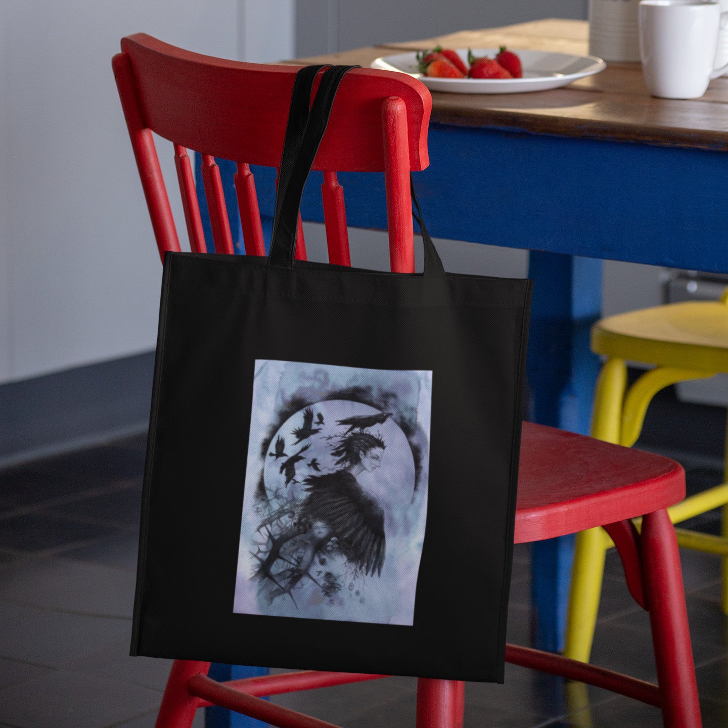 Mockup of bag on chair