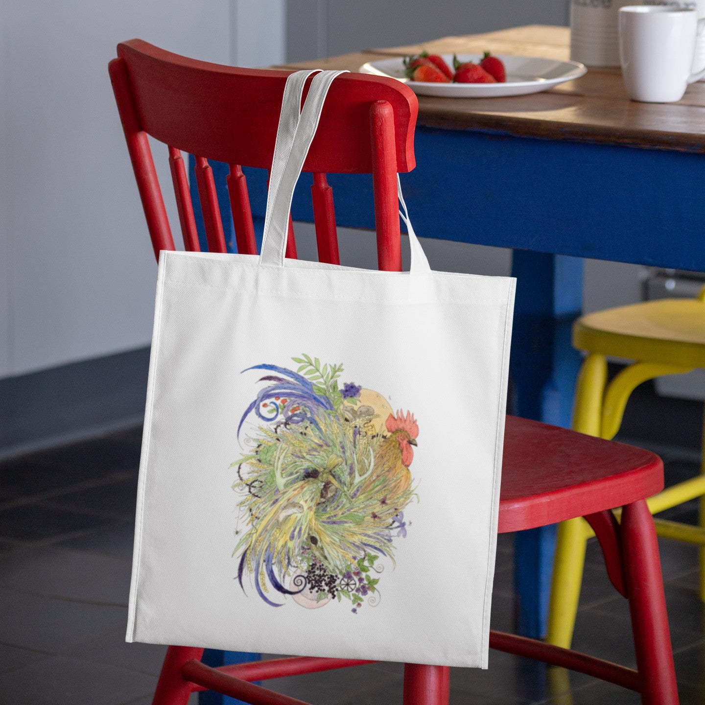 Mockup of bag on chair