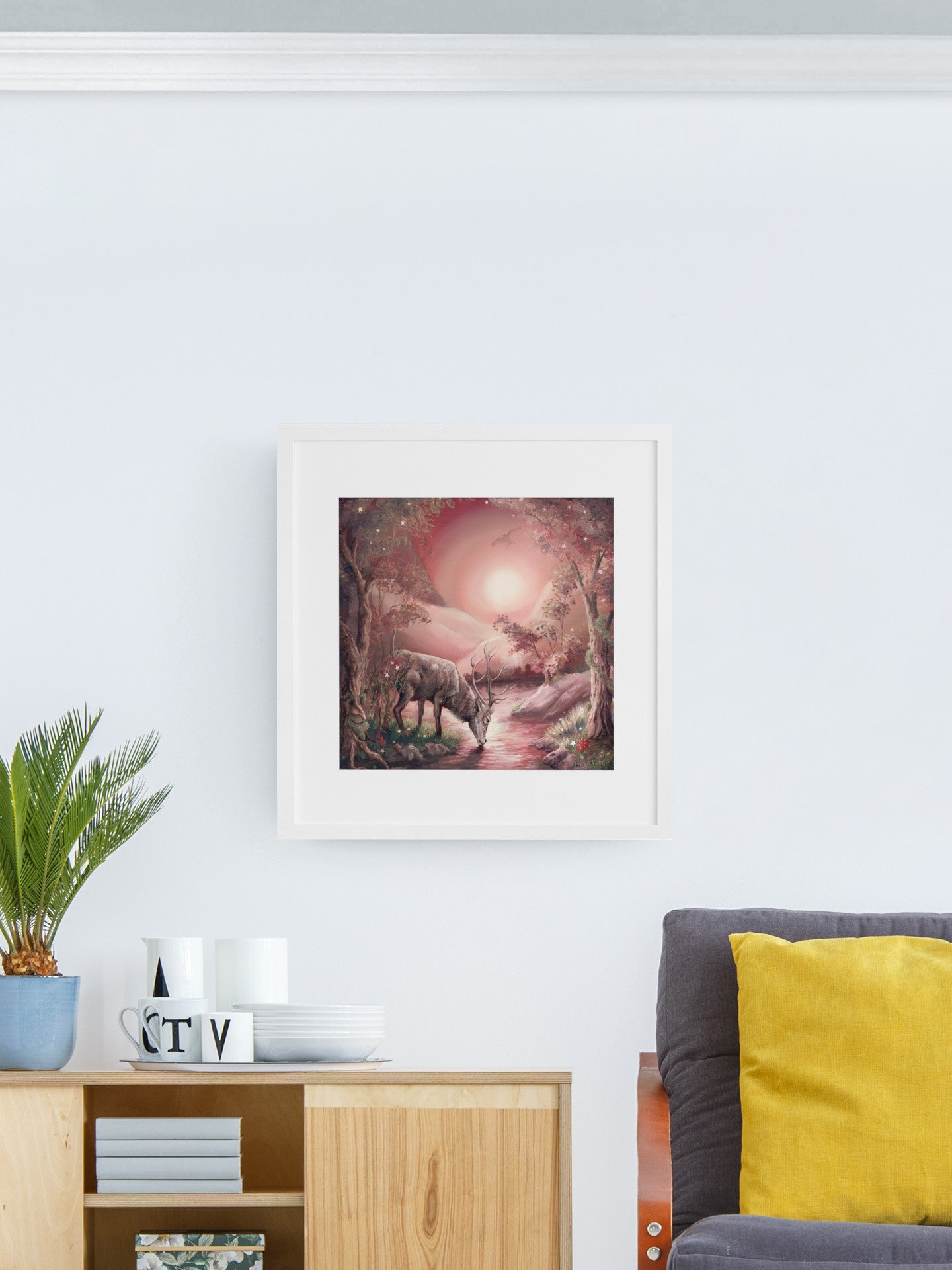 Product mockup on wall