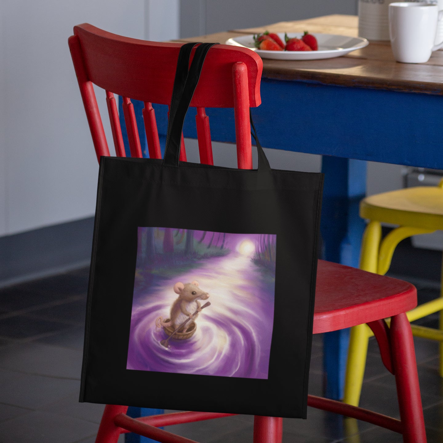 Mockup of bag on chair