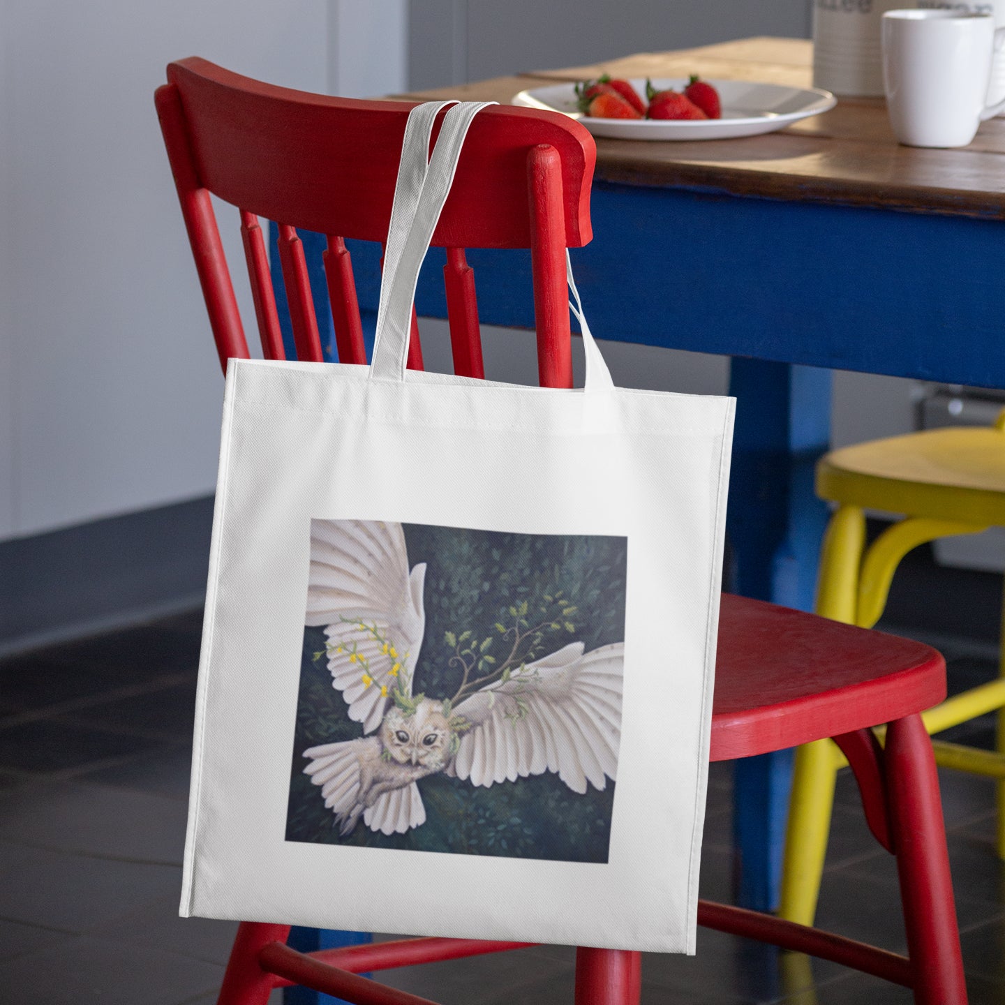 Mockup of bag on chair
