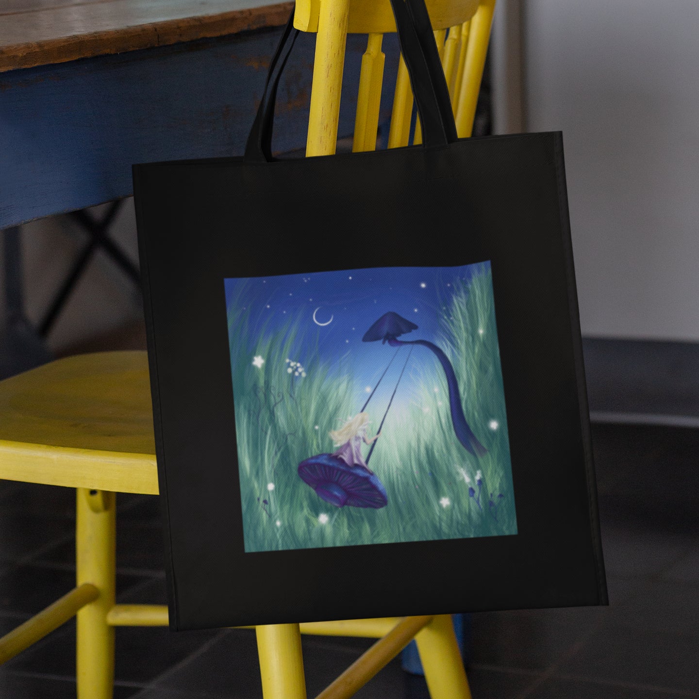 Mockup of bag on chair