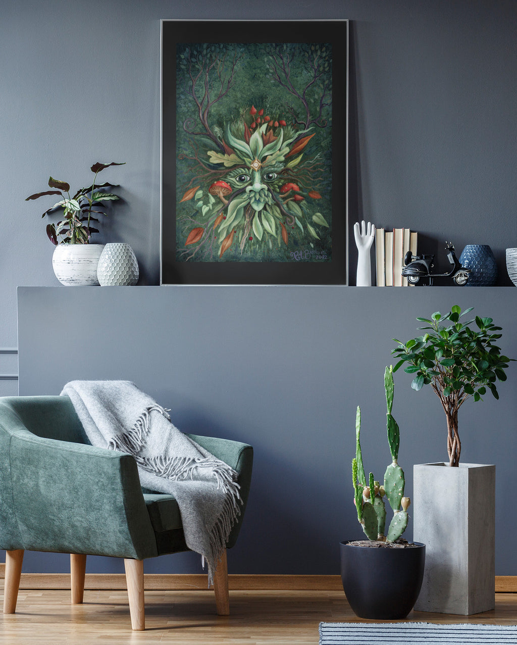 Mockup of print on wall