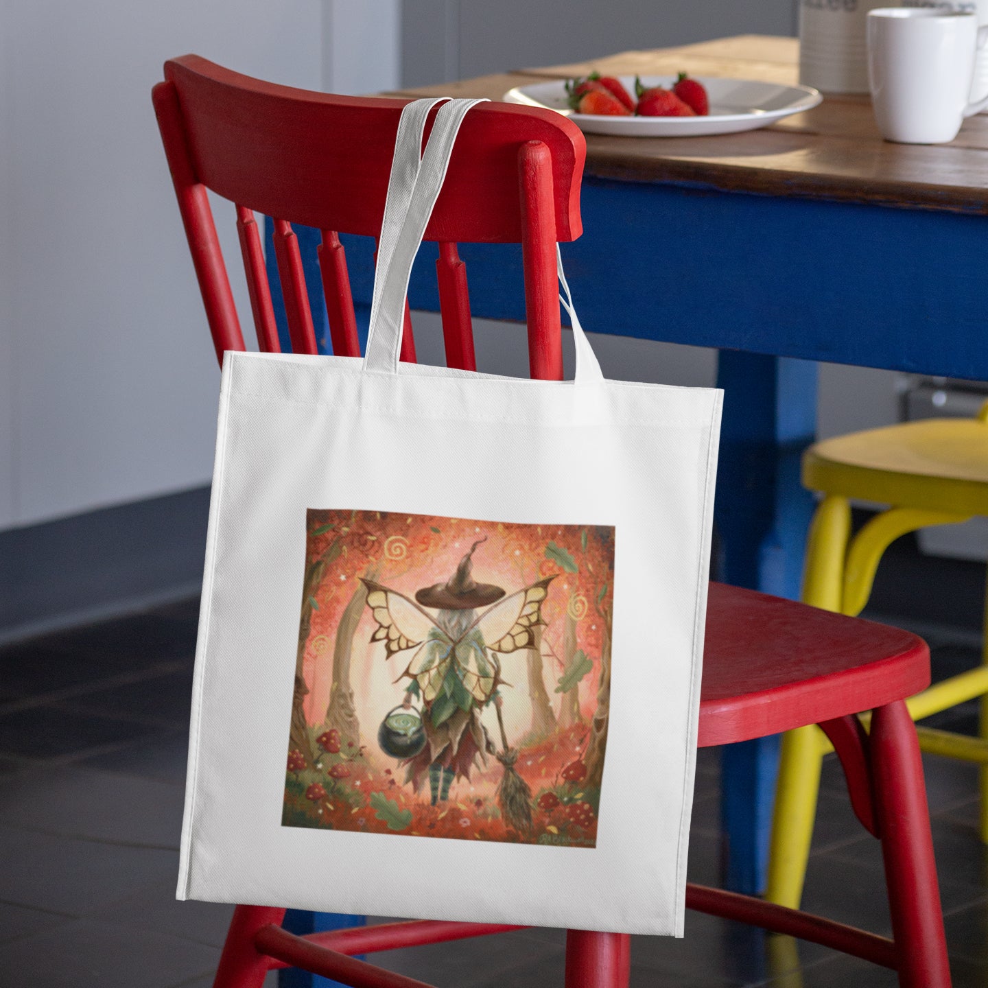 Mockup of bag on chair