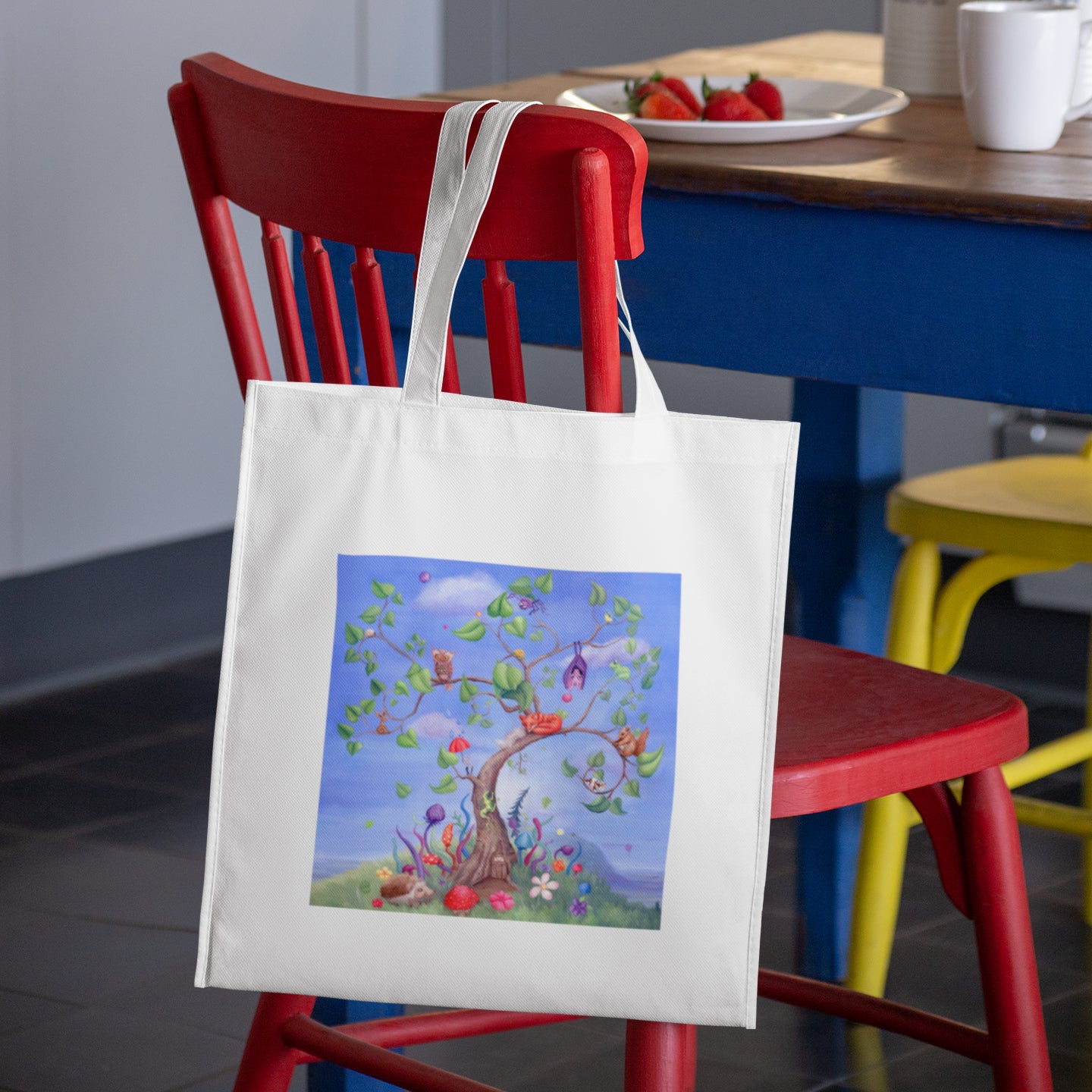 Mockup of bag on chair