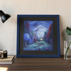 Print mockup sitting on table