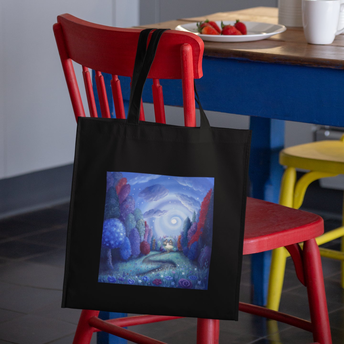Mockup of bag on chair