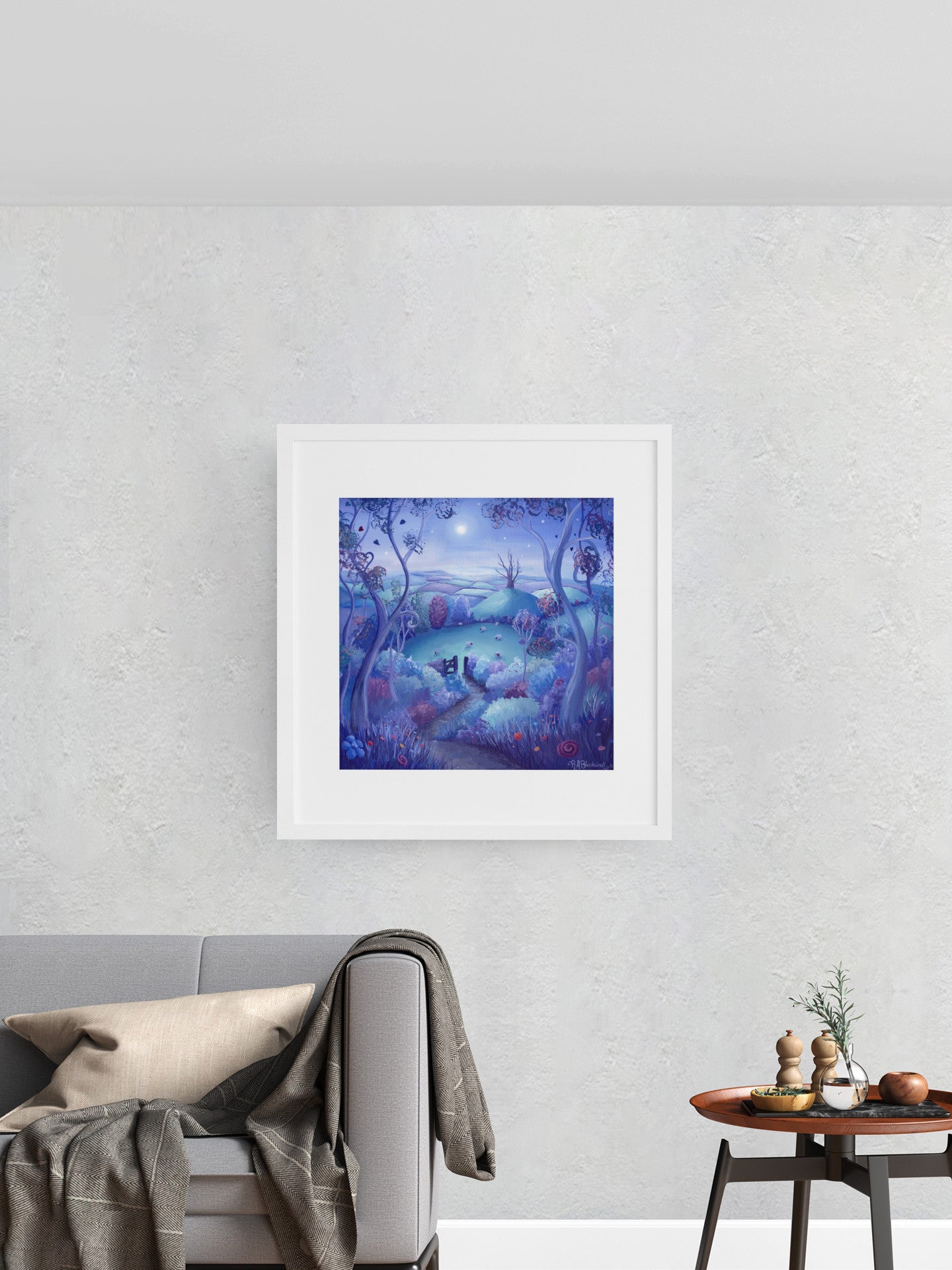 Product mockup on wall