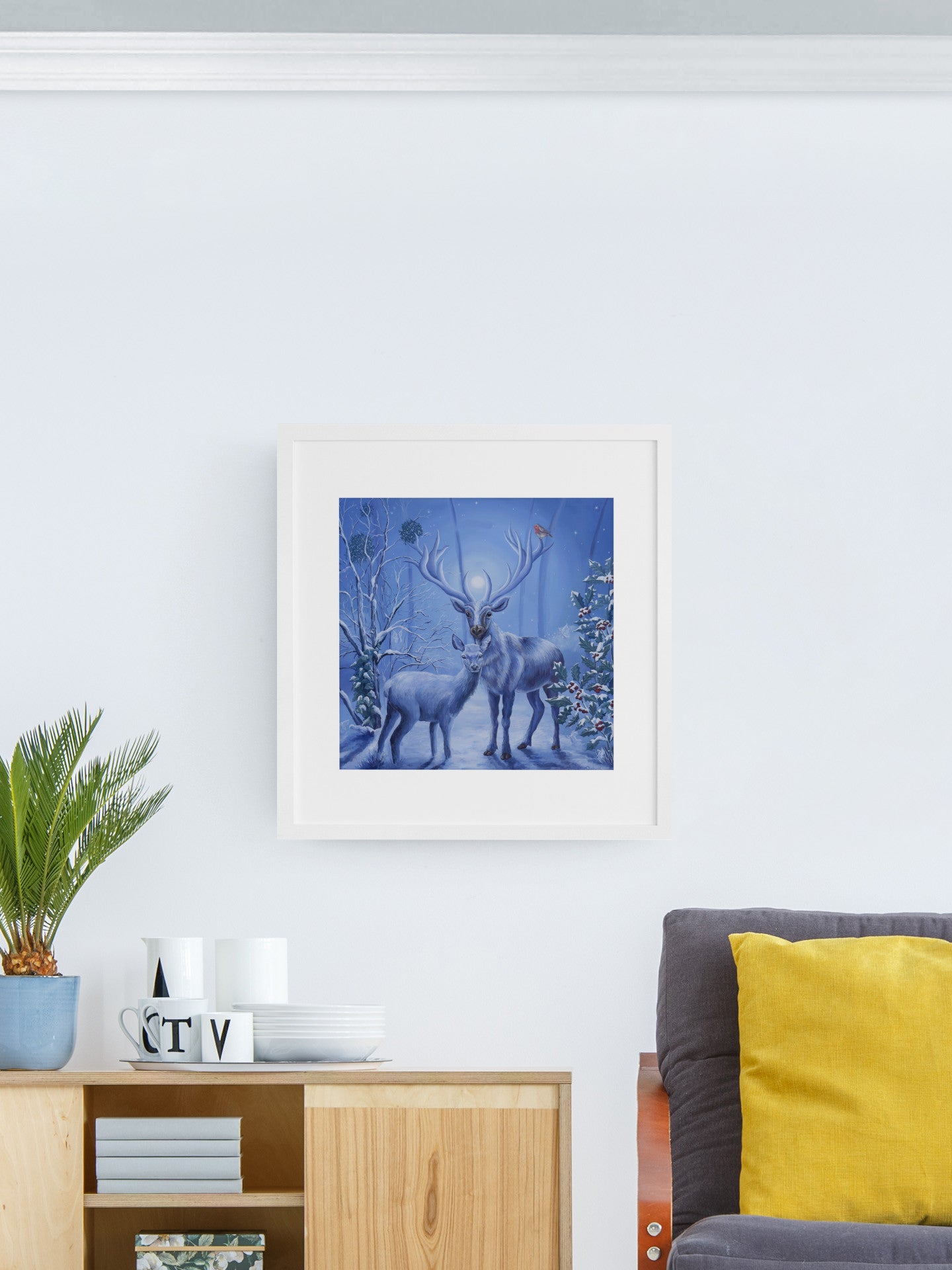 Mockup of print on wall