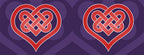 An image of the wrap used on the mug. There are two Celtic hearts, one will appear on each side of the mug.