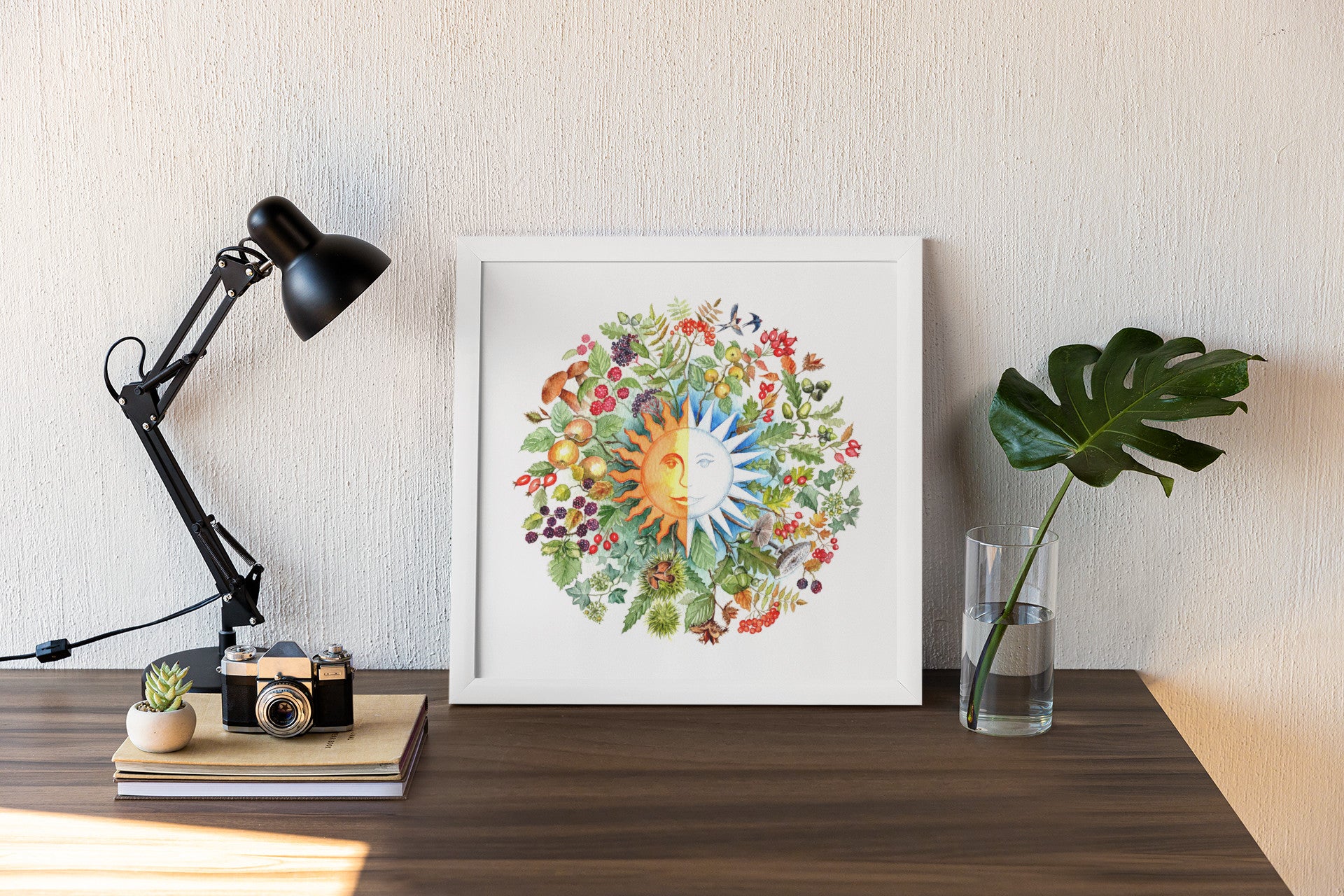 Mockup of print on table