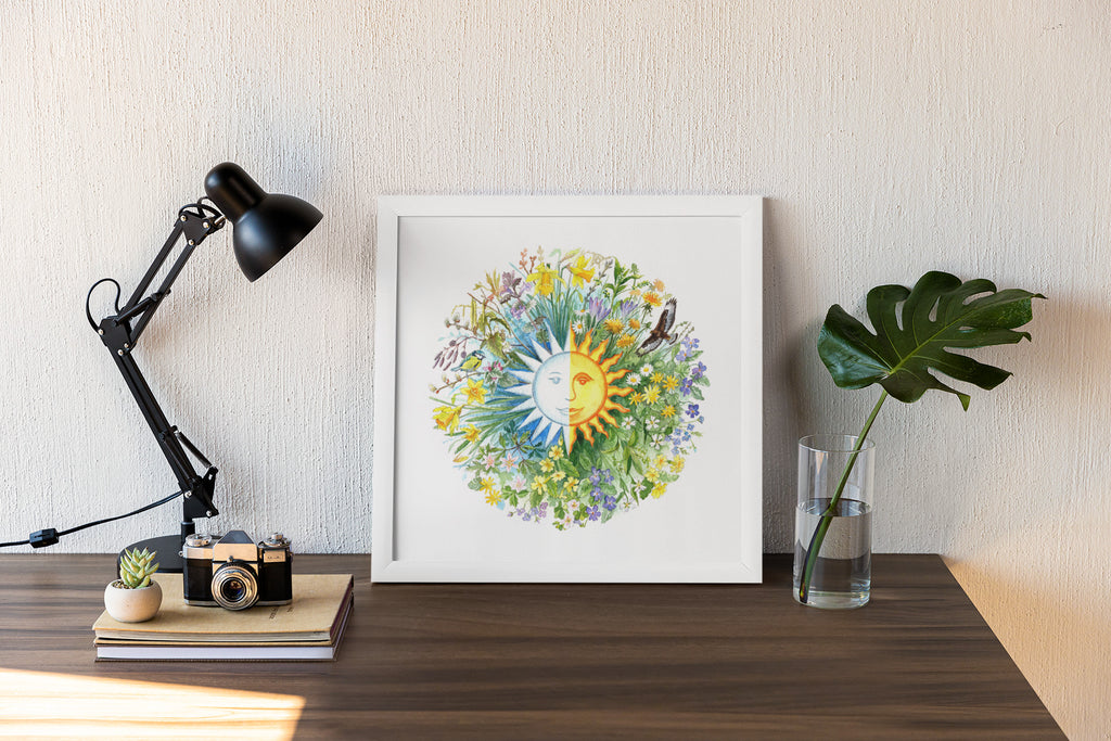 Mockup of print on table