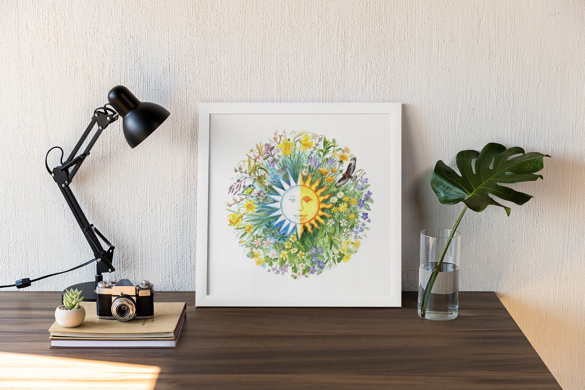 Mockup of print on table