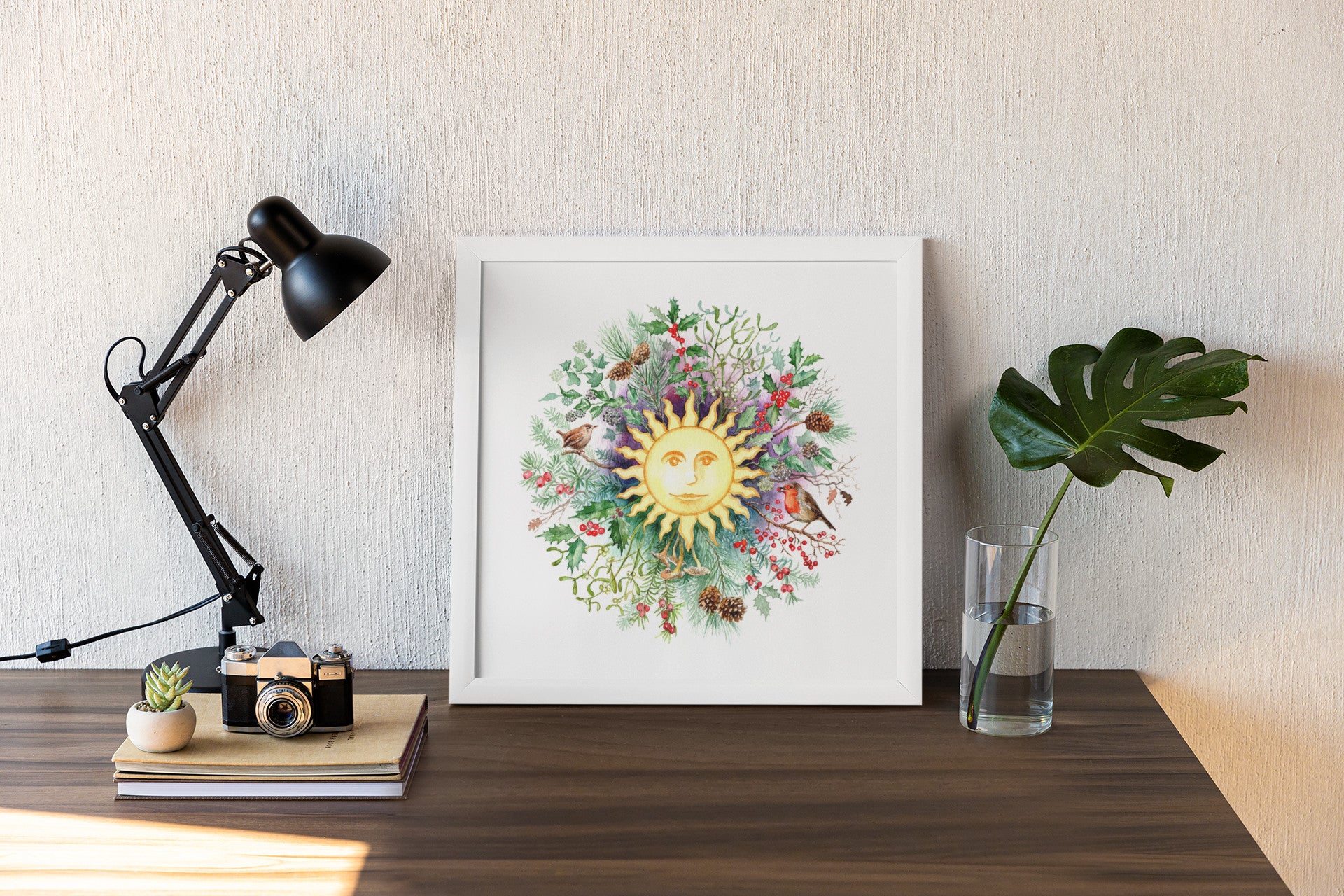 Mockup of print on table