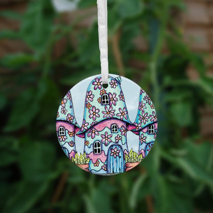 The second side of the ornament, focussing on one of the houses.