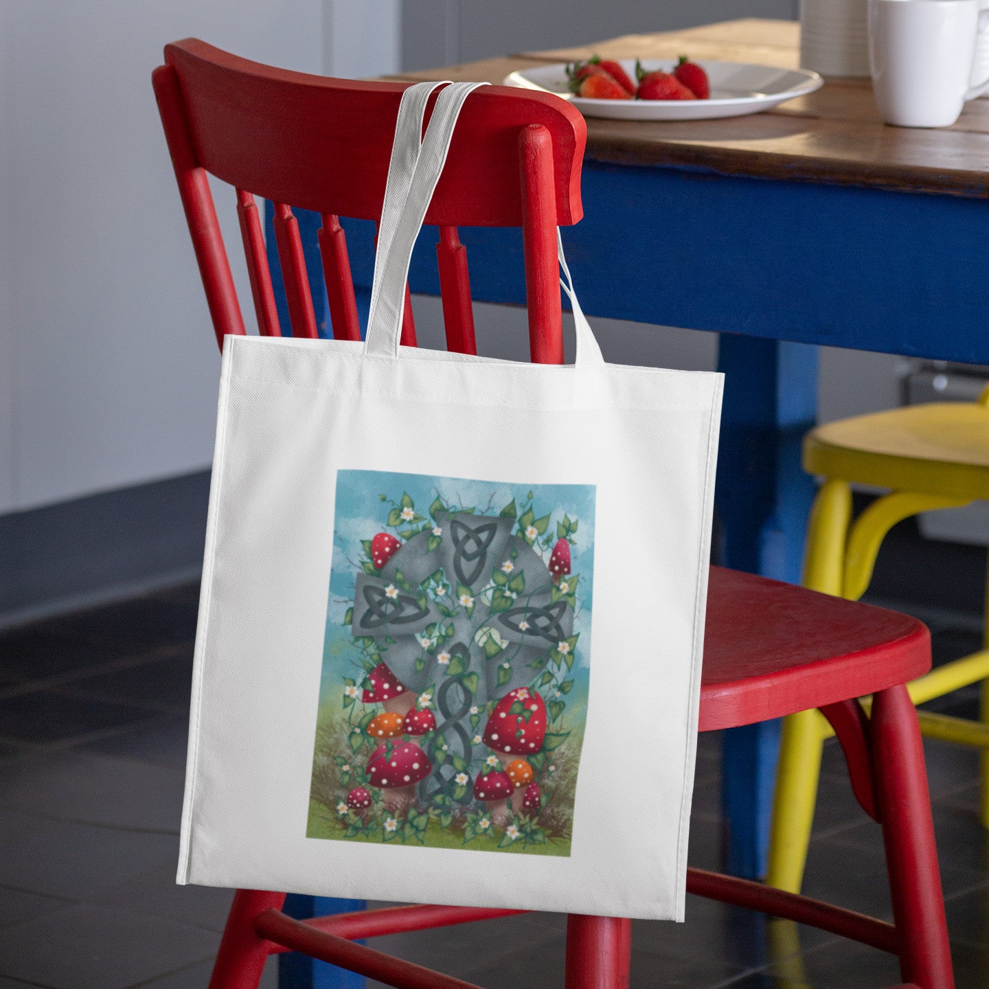 Mockup of bag on chair