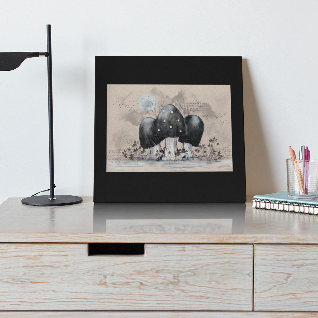 Mockup of print on table