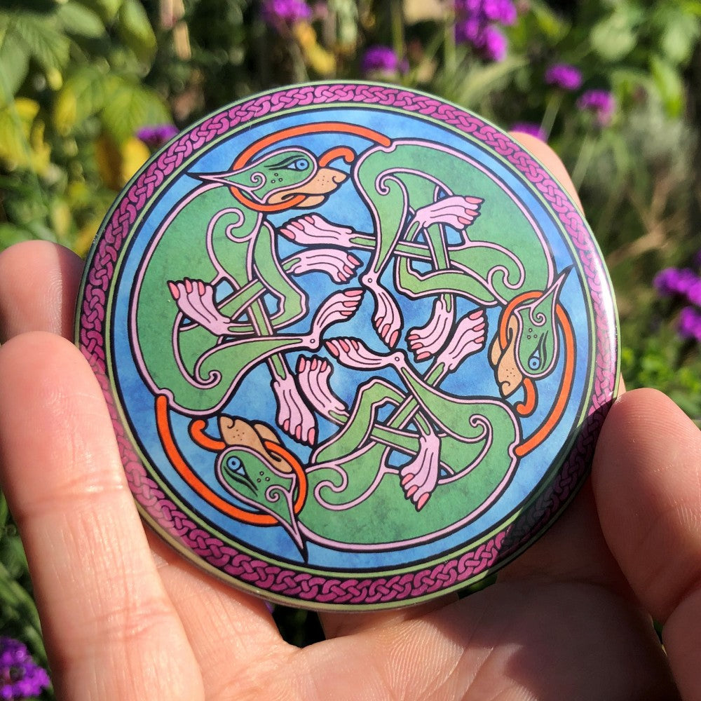 Celtic Pocket Mirror - Chasing Dogs