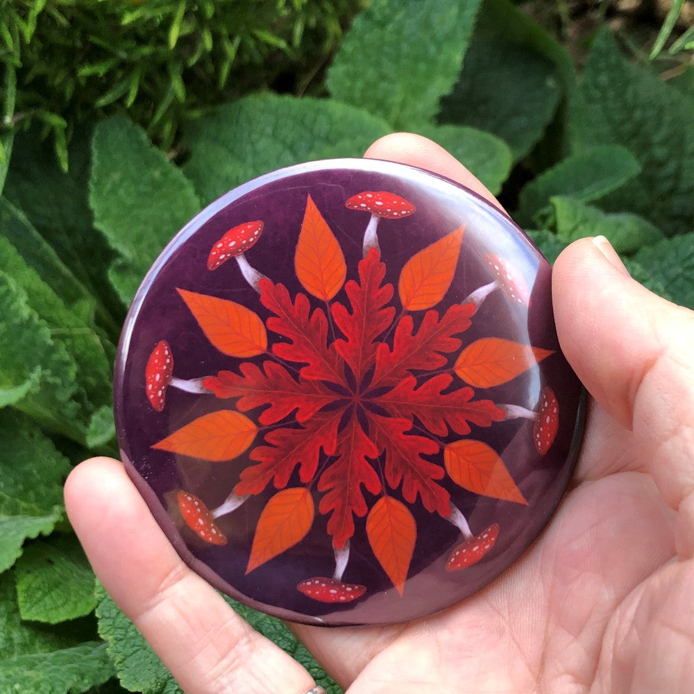 Pocket Mirror - Autumn Mandala