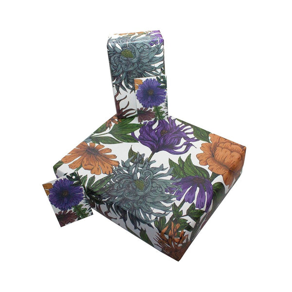 Purple Phoebe Floral Recycled Wrapping Paper