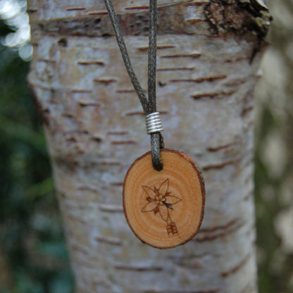 Real Wood Pendant and Card - Peace/Tranquillity - Stonecrop